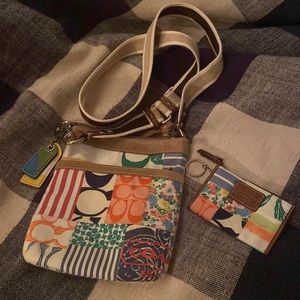 Coach signature patchwork crossbody - multi color